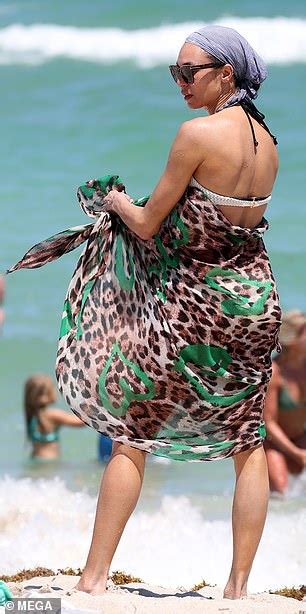 Lilly Becker 42 Loses Her Bikini Top While Swimming In The Ocean In Miami Daily Mail Online