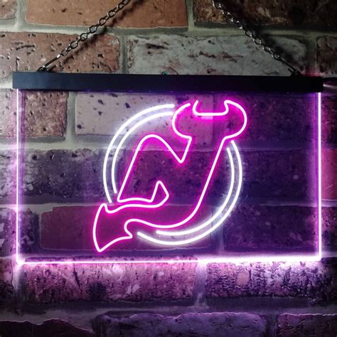 New Jersey Devils Logo 1 Led Neon Sign Legacy Edition Neon Sign Led Sign Shop What S