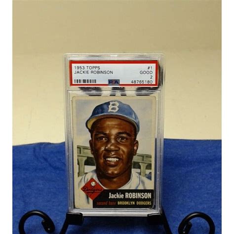 At Auction Topps Jackie Robinson Brooklyn Dodgers Hof Psa Good