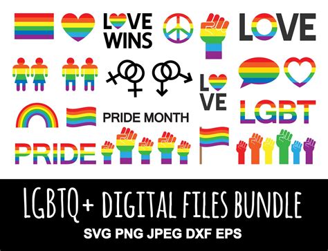 Set Of Lgbtq Pride Rainbow Flag Svg Vector Esp 10 Jpeg Etsy