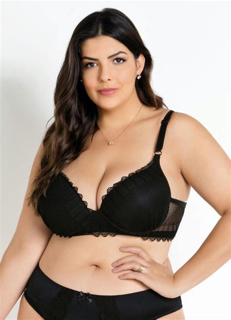 Sutiã Plus Size Preto Laterais Largas Alma Dolce