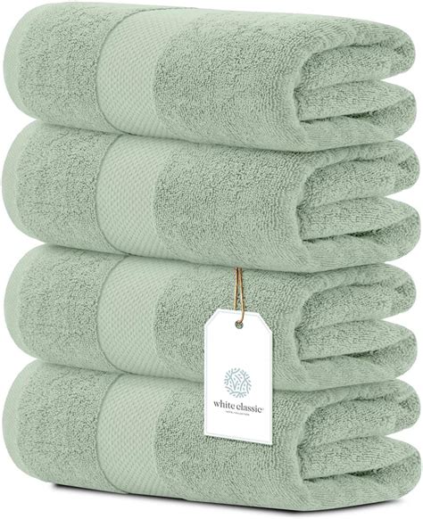 Amazon White Classic Luxury Bath Towels Set Of Large Gsm