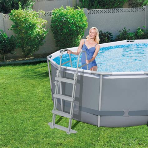 Piscine Power Steel Hors Sol Tubulaire Ovale X Cm Bestway