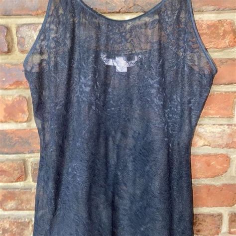 Victorias Secret Black Lace Chemise Slip Lingerie Womens Size Medium