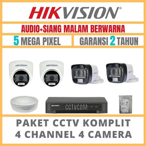 Jual Paket Cctv Hikvision Colorvu Mp Channel Camera Turbo Hd