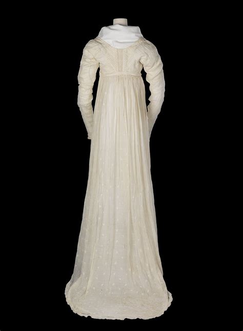 Empire Period Cream Sprigged Muslin Dress That Once Belonged To