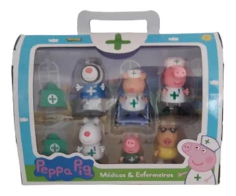 Peppa Pig Médicos E Enfemeiros Kit 6 Bonecos personagens