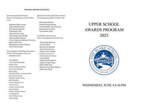 upper school awards program    blake school issuu