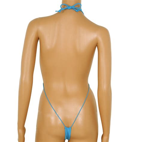 SEXY Damen Monokini Bikini Bademode Neckholder Mini String Micro BH