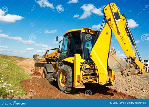 Excavator Loader With Backhoe Works Stock Photo - Image: 22171390