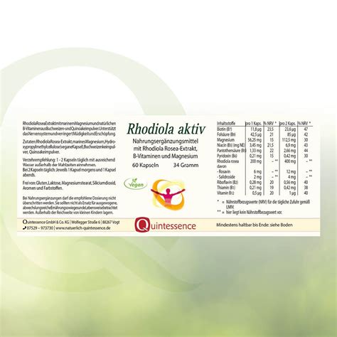 Rhodiola Aktiv Kapseln Von Quintessence G Shop Apotheke