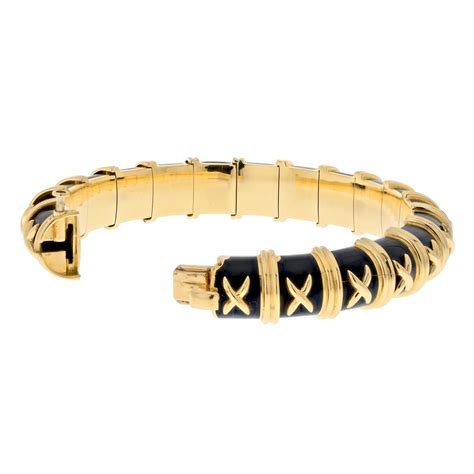 Tiffany And Co 18k Yellow Gold Jean Schlumberger Black Enamel