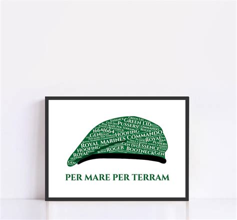 Royal Marines Commando Beret Print Personalised Military - Etsy