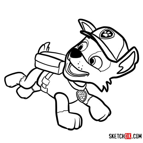 How To Draw Rocky Paw Patrol Step By Step Drawing Tutorials Paw