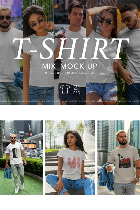 T-Shirt Mock-Up Mix Models - Siteoutsite