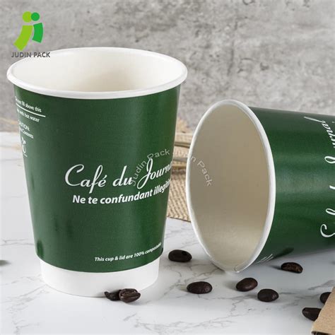 Hot Drink Biodegradable Double Wall Coffee Paper Cups With Lid Paper Cup And Double Wall Cup Price