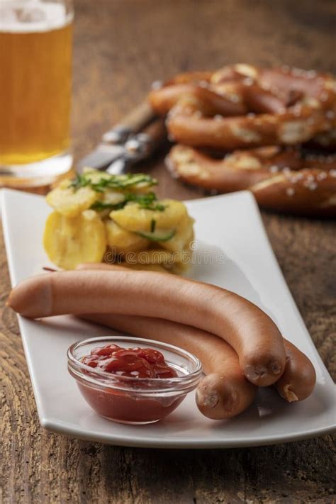 Frankfurter Sausages Stock Image Image Of Ketchup Background 131935471