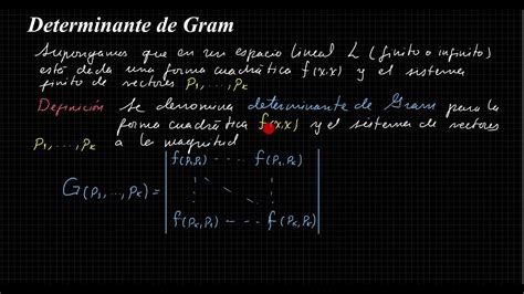 Determinante De Gram Youtube