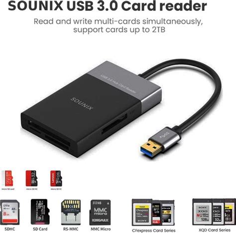 Sounix Usb Kaartlezer Cf Xqd Tf Sd Kaartlezer All In One Usb