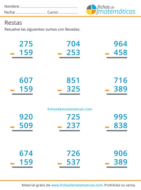 Descarga Nuestro Cuadernillo De Restas Gratis En Pdf