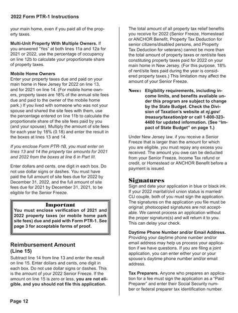 Download Instructions For Form Ptr 1 Senior Freeze Property Tax