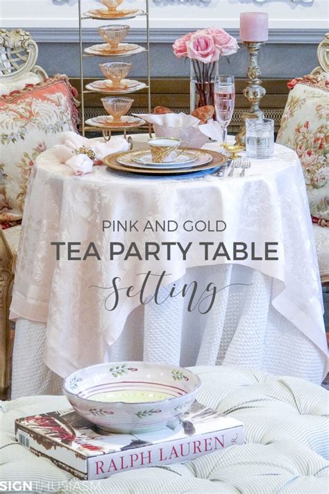 Tea Party Table Setting Pink And Gold Versace Plates