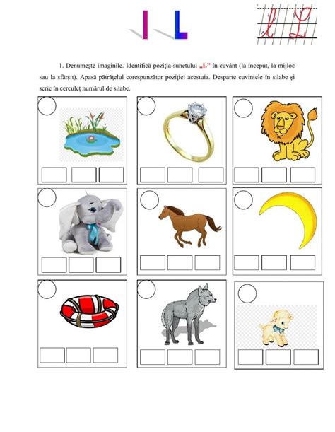 Sunetul Si Litera L Worksheet School Subjects Worksheets Online Activities