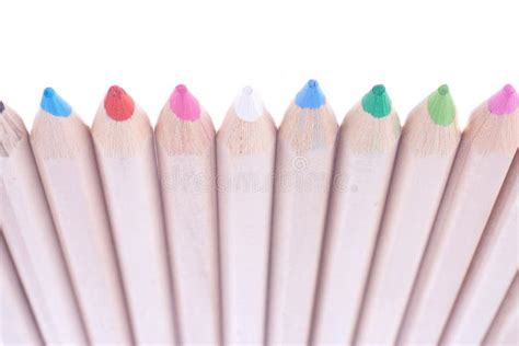 A Row Of Crayons Stock Image Image Of Multi Brown Isolated 24548017