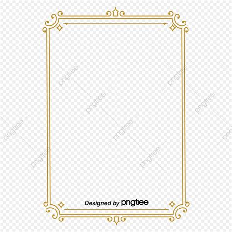 Simple Square Border White Transparent Simple Retro Line Square Border