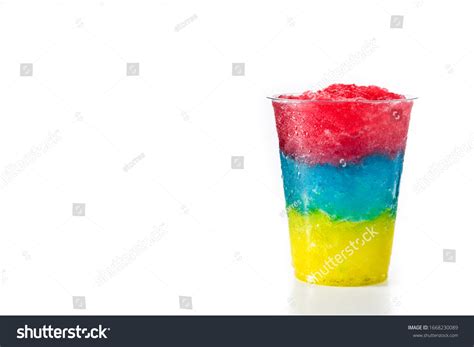 Colorful Slushie Differents Flavors Straw Plastic Stock Photo ...