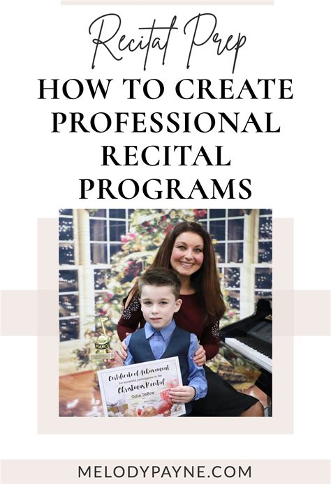 How To Create Professional Piano Recital Programs The Easy Way Melody Payne Music For A