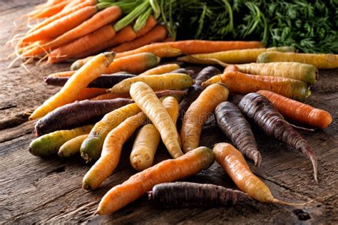 Raw Fresh Organic Heirloom Carrots Stock Image Image Of Carrots