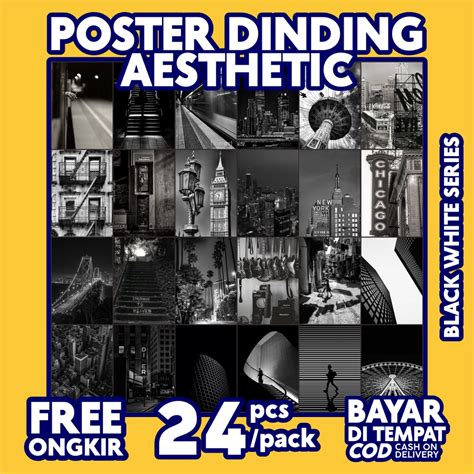 Jual Poster Dinding Aesthetic Band Black Neon Vintage Murah Isi 24 Pcs Indonesiashopee Indonesia