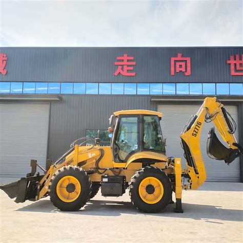 Front End Compact Backhoe Loader With 4X4 Four Wheel Steering System