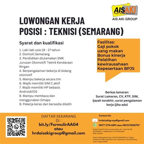 Lowongan Kerja Teknisi Cleaning Service Marketing Customer