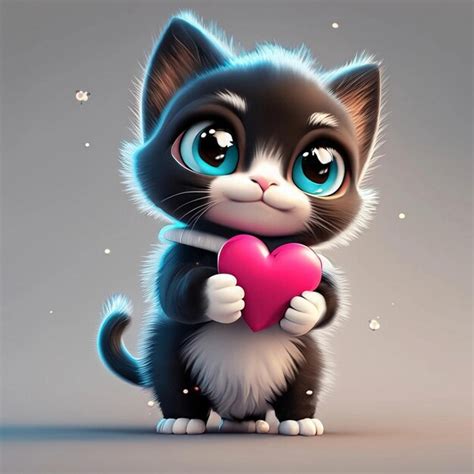 Premium AI Image | Valentine kitten