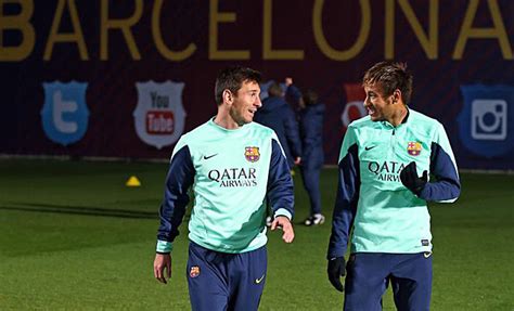 Messi and Neymar talking to each other, at a training session | Neymar ...