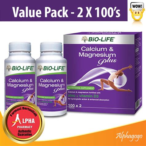 Bio Life Calcium Magnesium Plus X Tablets Shopee Malaysia