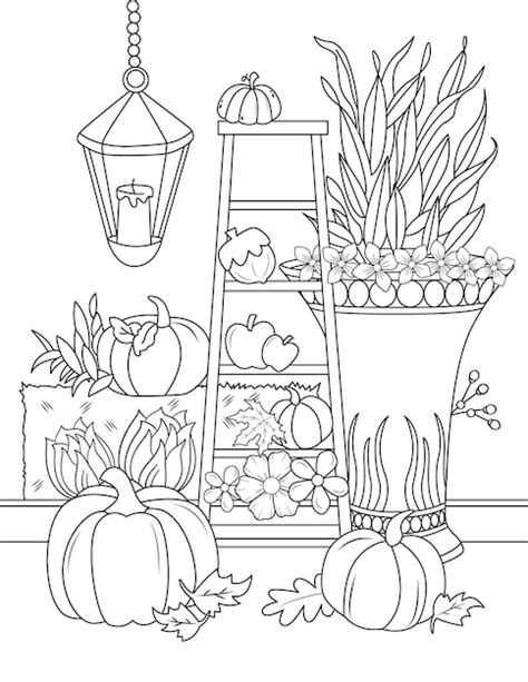 Premium Vector Autumn Pumpkin Coloring Page