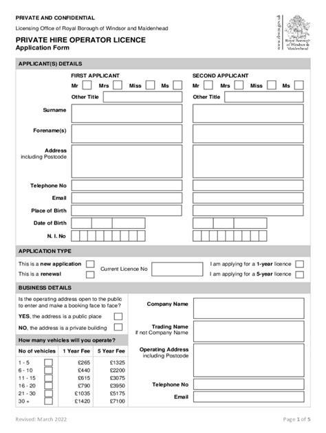 Fillable Online Private Hire Operator Licence Application Form Fax