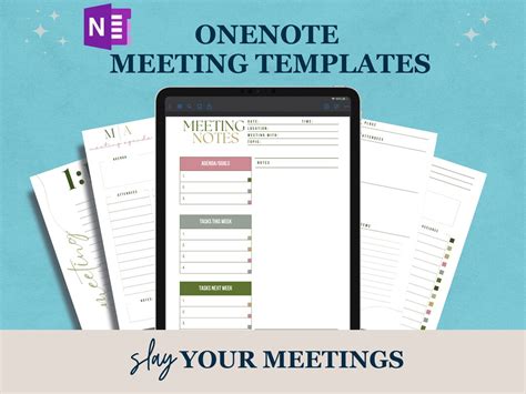 Onenote Meeting Templates for Work Professionals, Meeting Agenda ...