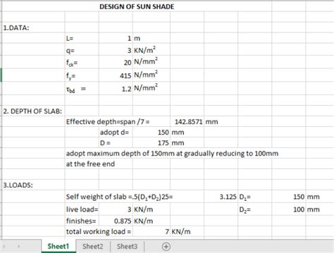 DESIGN OF SUN SHADE Civil MDC