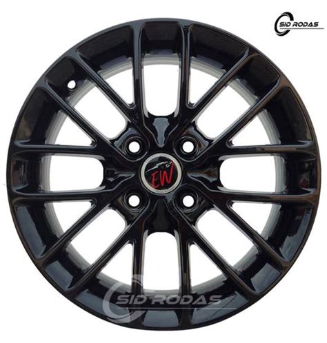 Kit 4 Rodas Aro 15x6 Gm Esportiva 4X100 Et40 Black EW B20 Engemeq