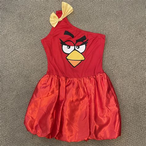 Angry Birds Costume Red Women Adults Medium (M) Silk... - Depop