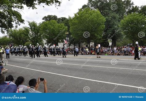 Washington DC, July 4th 2017: Americans in the 4th July Parade from Washington DC in USA ...