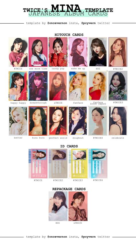 Mina Photocard Template Web Sana Jihyo Mina Preorder Card Templates