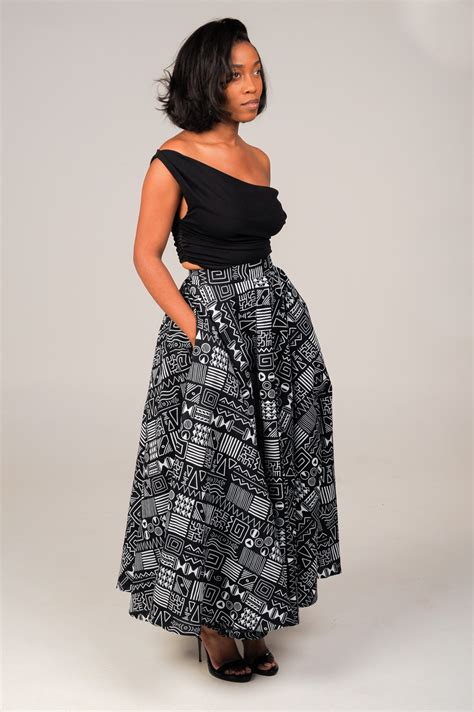 Mud Mono Flare Skirt Ankara African Print Fabric And Clothing