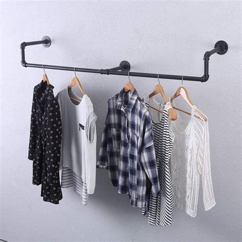 Industrial Pipe Clothing Rack Wall » Petagadget