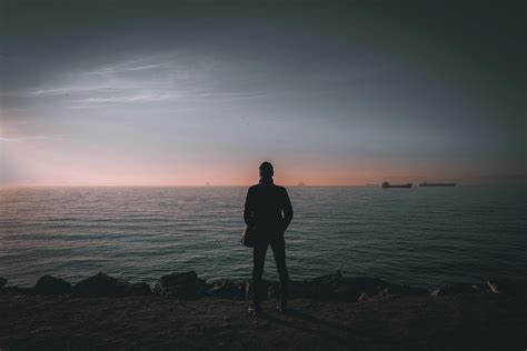 person standing  road  stock photo