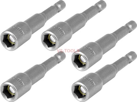 5pcs 14 Hex 8mm 65mm Professional Metric Socket Magnetic Nut Driver Ebay